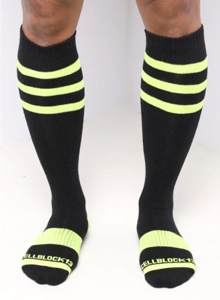 Cellblock 13 Linebacker Knee High Sock Yellow