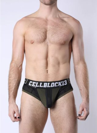 Cellblock 13 Take Down Zipper Brief Green Small