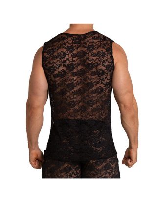 Gigo Fetish Lace Tank Top Rosals Black