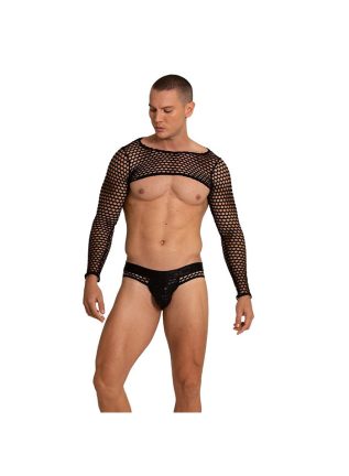 Gigo Fetish Mesh Shoulder Harness Black