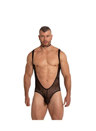 Gigo Fetish Patterned Mesh Body Black