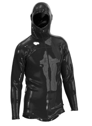 Geronimo Shiny Vinyl Hoodie With Ziper