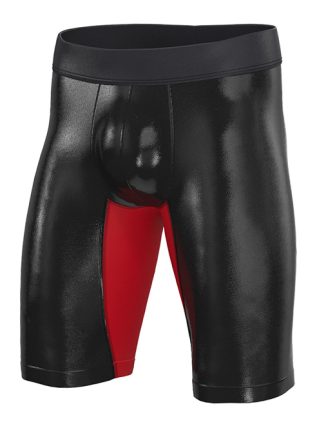 Geronimo Shiny Vinyl Long BoxerWith Red Details