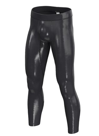 Geronimo Shiny Vinyl Long Sport Trousers Black