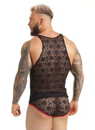 Gigo Vibrant Lace Tank Black